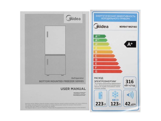 Холодильник MIDEA MDRB471MGF46O No Frost инверторный
